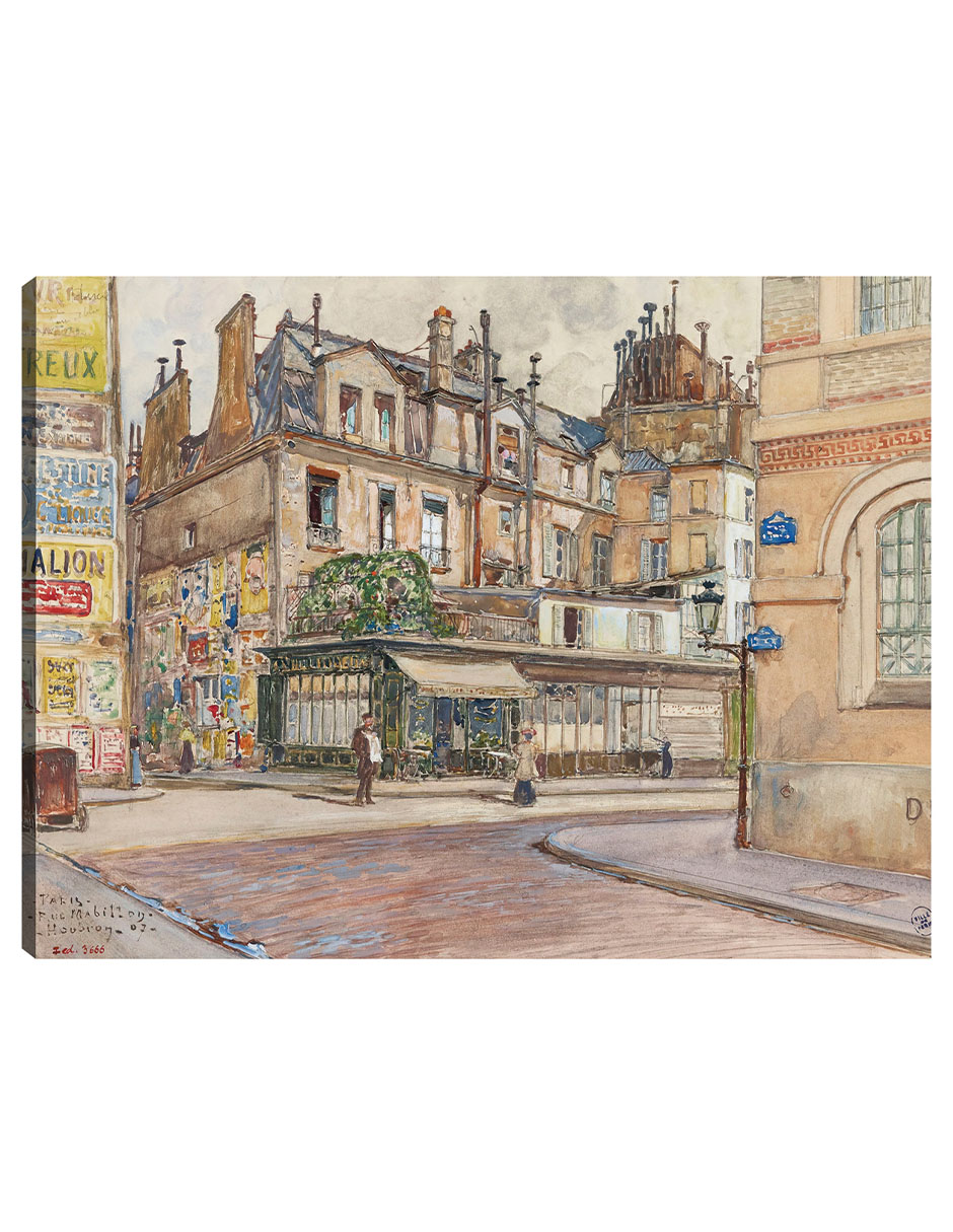 Cuadro Decorativo - Esquina De La Rue Mabillon Y La Rue Clément- Frédéric Houbron - 69x92 - Impresión En Lienzo - Fatj