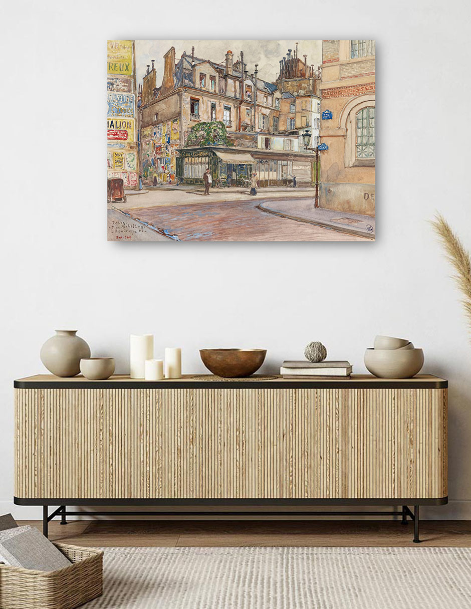 Foto 5 | Cuadro Decorativo - Esquina De La Rue Mabillon Y La Rue Clément- Frédéric Houbron - 69x92 - Impresión En Lienzo - Fatj