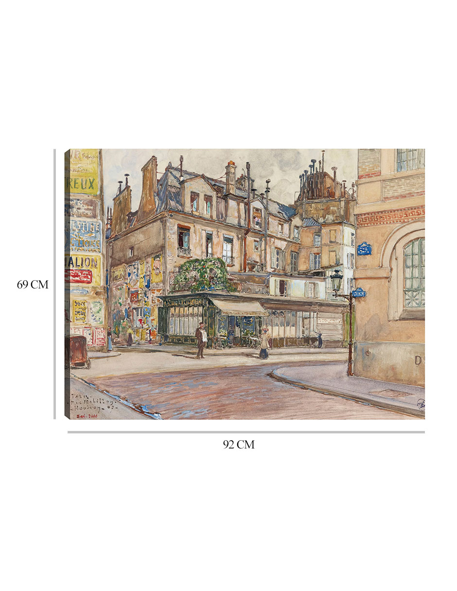 Foto 7 pulgar | Cuadro Decorativo - Esquina De La Rue Mabillon Y La Rue Clément- Frédéric Houbron - 69x92 - Impresión En Lienzo - Fatj