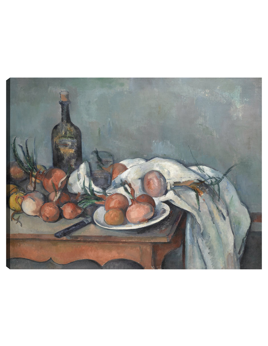 Cuadro Decorativo - Naturaleza Muerta Con Cebollas (1896 - 1898)- Paul Cézanne - 107x143 - Impresión En Lienzo - Fatj