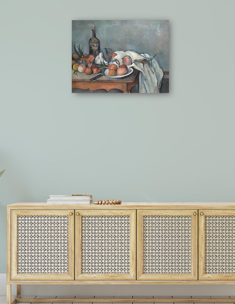 Foto 5 pulgar | Cuadro Decorativo - Naturaleza Muerta Con Cebollas (1896 - 1898)- Paul Cézanne - 107x143 - Impresión En Lienzo - Fatj