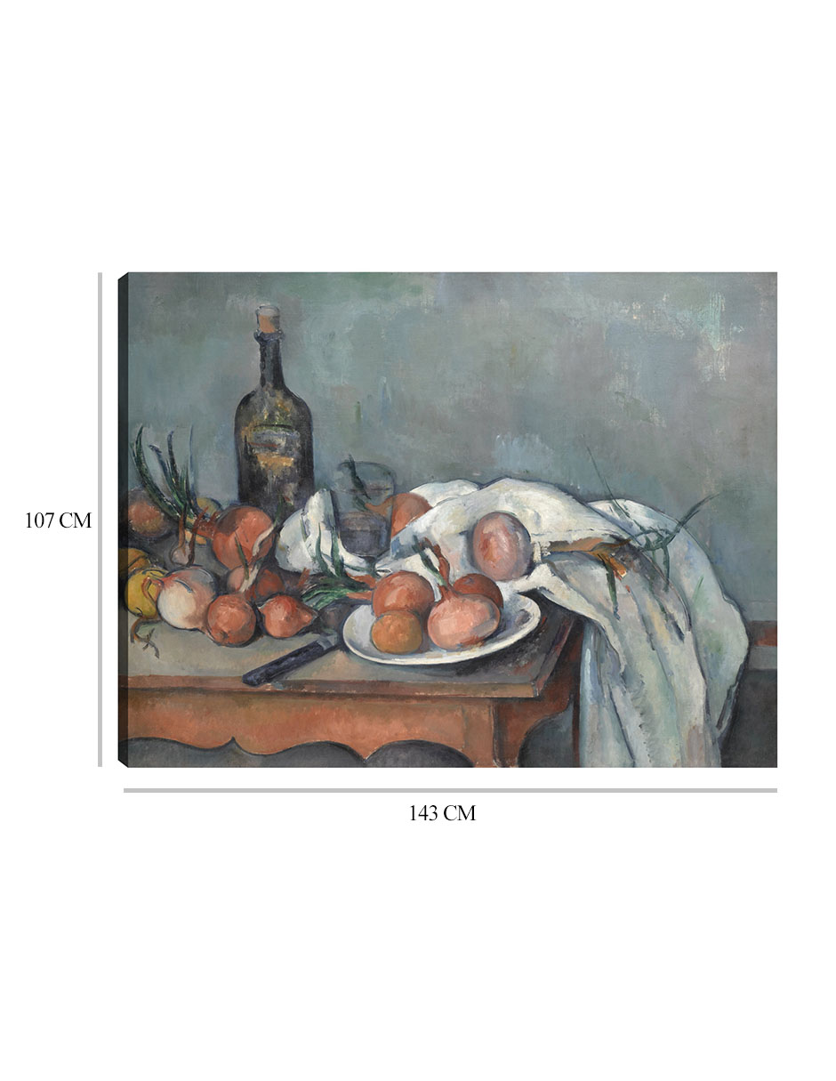Foto 7 pulgar | Cuadro Decorativo - Naturaleza Muerta Con Cebollas (1896 - 1898)- Paul Cézanne - 107x143 - Impresión En Lienzo - Fatj