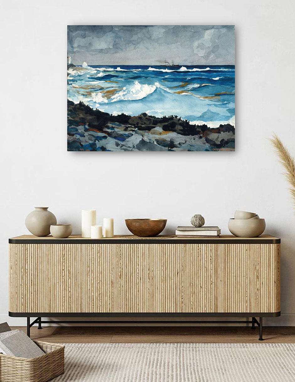 Foto 6 pulgar | Cuadro Decorativo - Costa Y Surf, Nassau (1899)- Winslow Homer - Fotografía - 28x36 - Impresión En Lienzo - Fine Art Tj