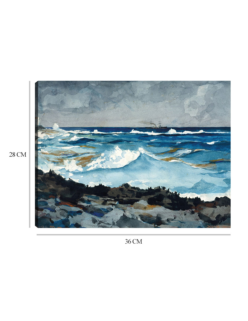 Foto 7 pulgar | Cuadro Decorativo - Costa Y Surf, Nassau (1899)- Winslow Homer - Fotografía - 28x36 - Impresión En Lienzo - Fine Art Tj