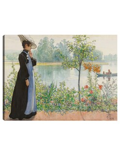 Foto 1 | Cuadro Decorativo - Karin Por La Orilla- Carl Larsson - Fotografía - 28x36 - Impresión En Lienzo - Fine Art Tj