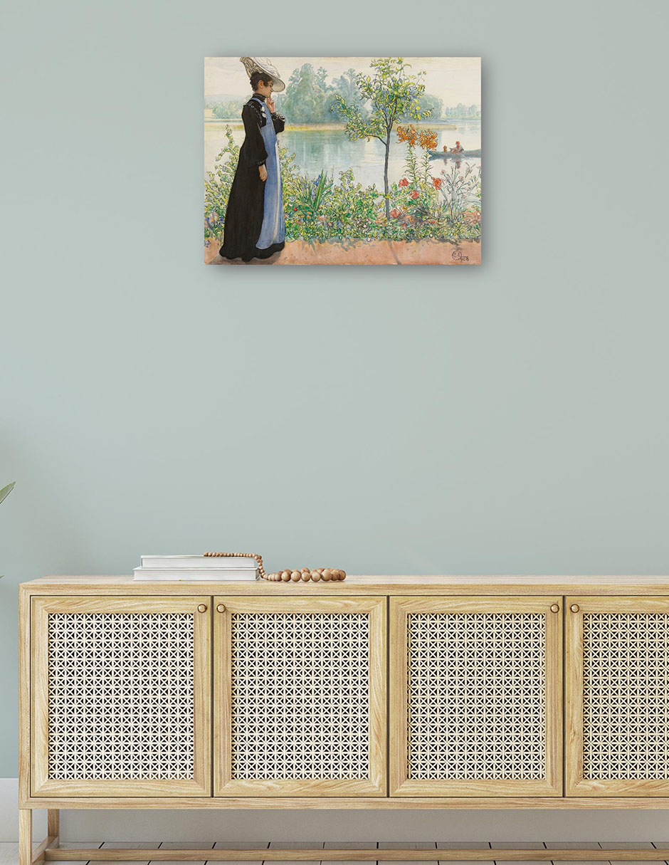 Foto 5 pulgar | Cuadro Decorativo - Karin Por La Orilla- Carl Larsson - Fotografía - 28x36 - Impresión En Lienzo - Fine Art Tj