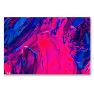 Foto 2 | Cuadro Decorativo Abstracto Rosa/púrpura 143cm X 89cm Tela Brillante Marco Madera