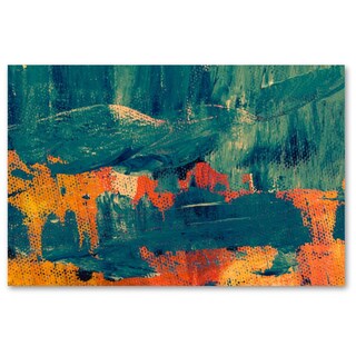 Foto 2 | Cuadro Decorativo Abstracto Verde/naranja 143cm X 89cm Tela Brillante Marco Madera