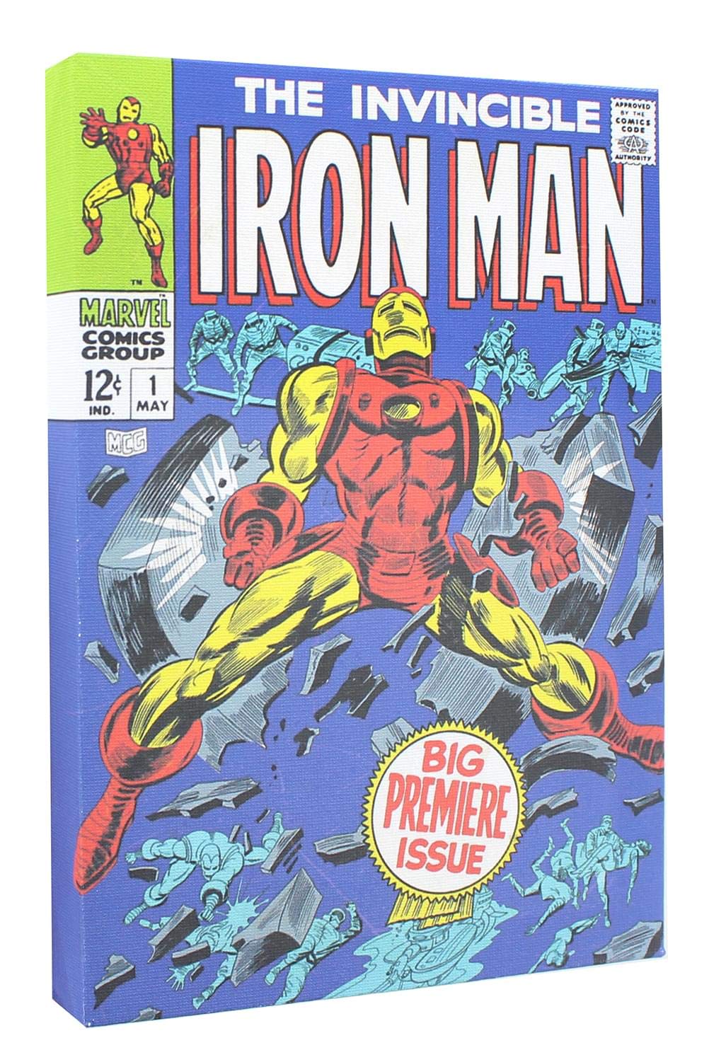 Lienzo Decorativo Marvel Comic Cover Invincible Iron Man #1 - Venta Internacional.