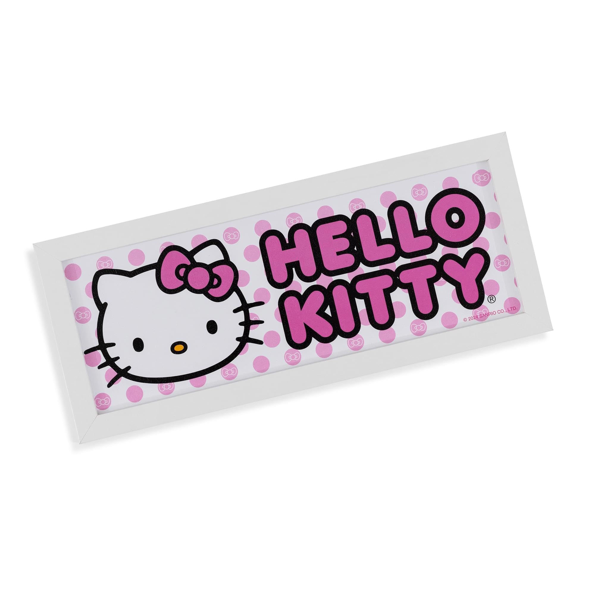 Decoración Mural Sanrio Hello Kitty Rosa Con Marco De Madera De Densidad Media  30 X 12 Cm - Venta Internacional.