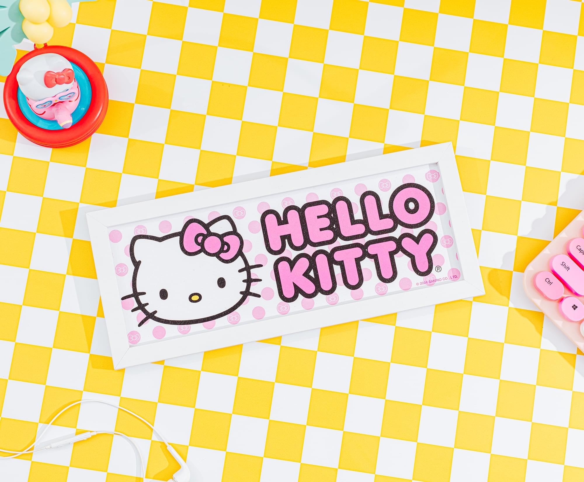 Foto 4 pulgar | Decoración Mural Sanrio Hello Kitty Rosa Con Marco De Madera De Densidad Media  30 X 12 Cm - Venta Internacional.