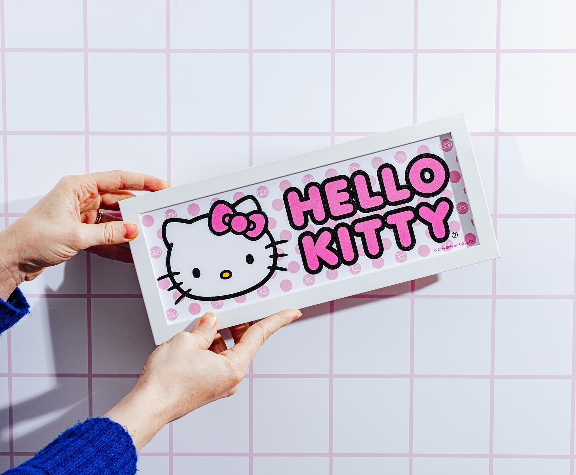 Foto 7 pulgar | Decoración Mural Sanrio Hello Kitty Rosa Con Marco De Madera De Densidad Media  30 X 12 Cm - Venta Internacional.