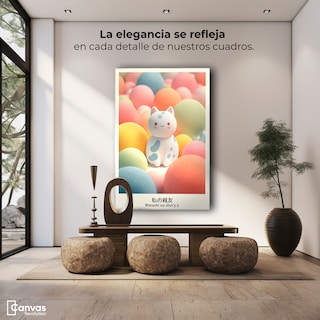 Foto 2 | Cuadro Decorativo Canvas Gato De Algodón 80x120
