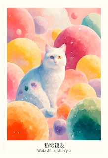 Foto 3 | Cuadro Decorativo Canvas Tríptico Universo De Gatos 40x60 Cm