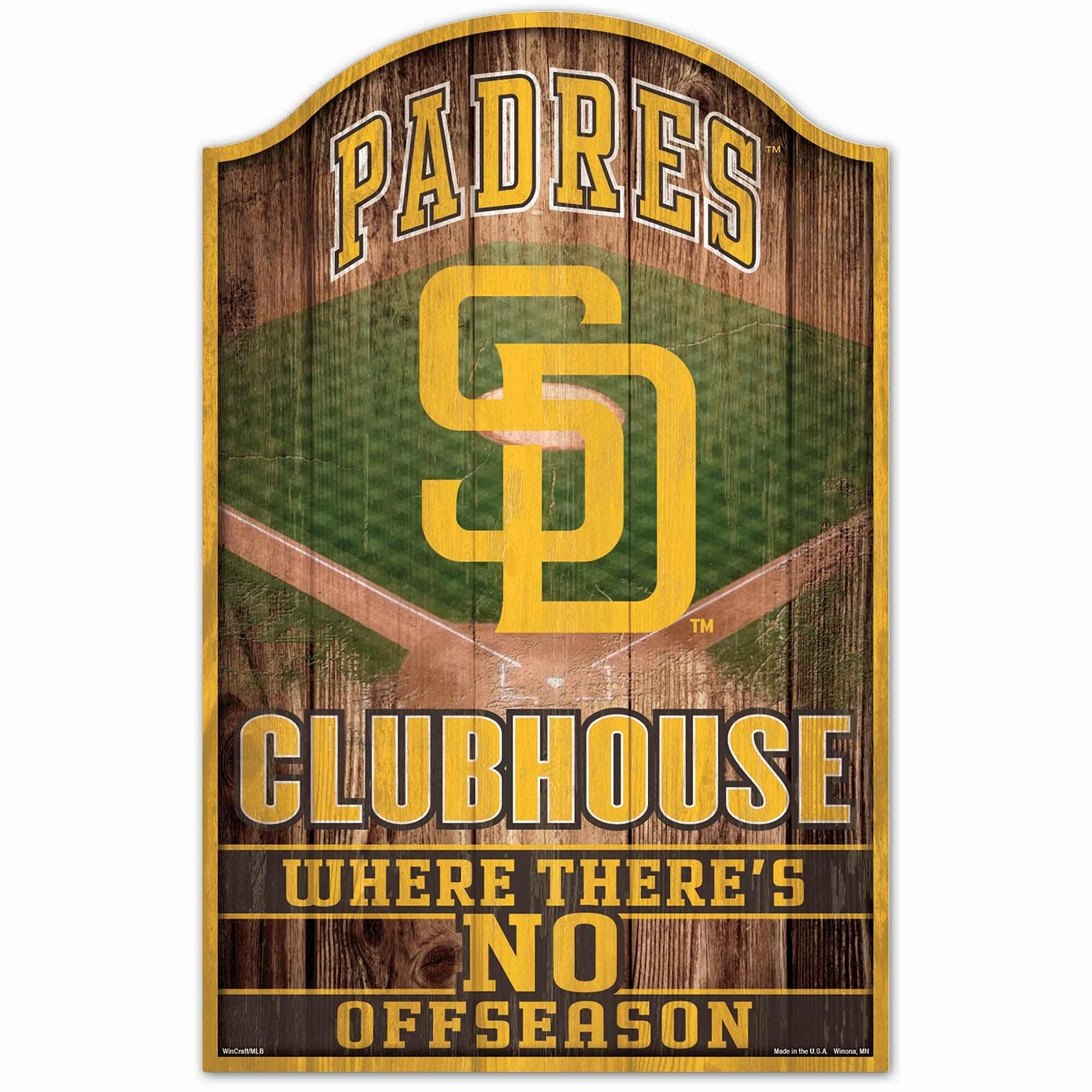 Letrero De Madera Wincraft Mlb San Diego Padres 28 X 43 Cm - Venta Internacional.