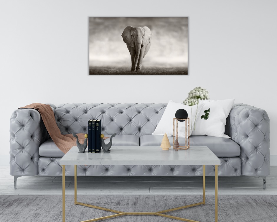 Foto 3 pulgar | Cuadro Decorativo Entelado 70x120cm Elefante Majestuoso Elegancia y Fuerza en tu Espacio