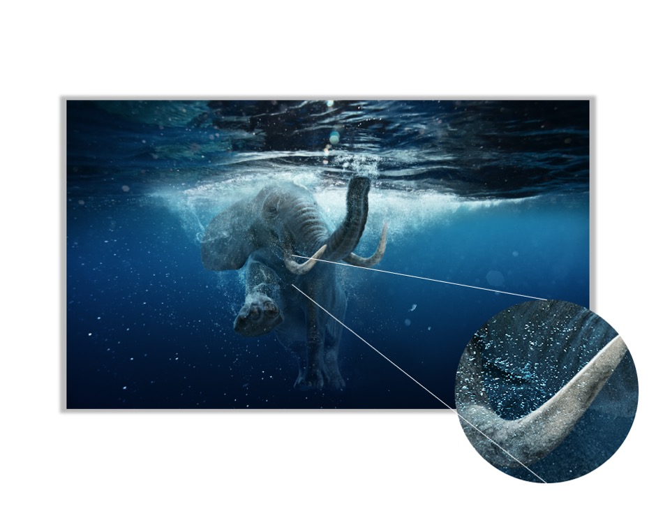 Foto 4 pulgar | Cuadro Decorativo Entelado 70x120cm Elefante Africano Nadando bajo el Agua Magia y Naturaleza