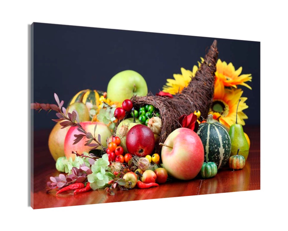Cuadro Decorativo Entelado 100x150cm  Cuerno Símbolo de Abundancia y Naturaleza