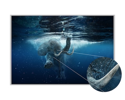 Foto 3 | Cuadro Decorativo Entelado 100X150cm Elefante Africano Nadando bajo el Agua, Magia y Naturaleza