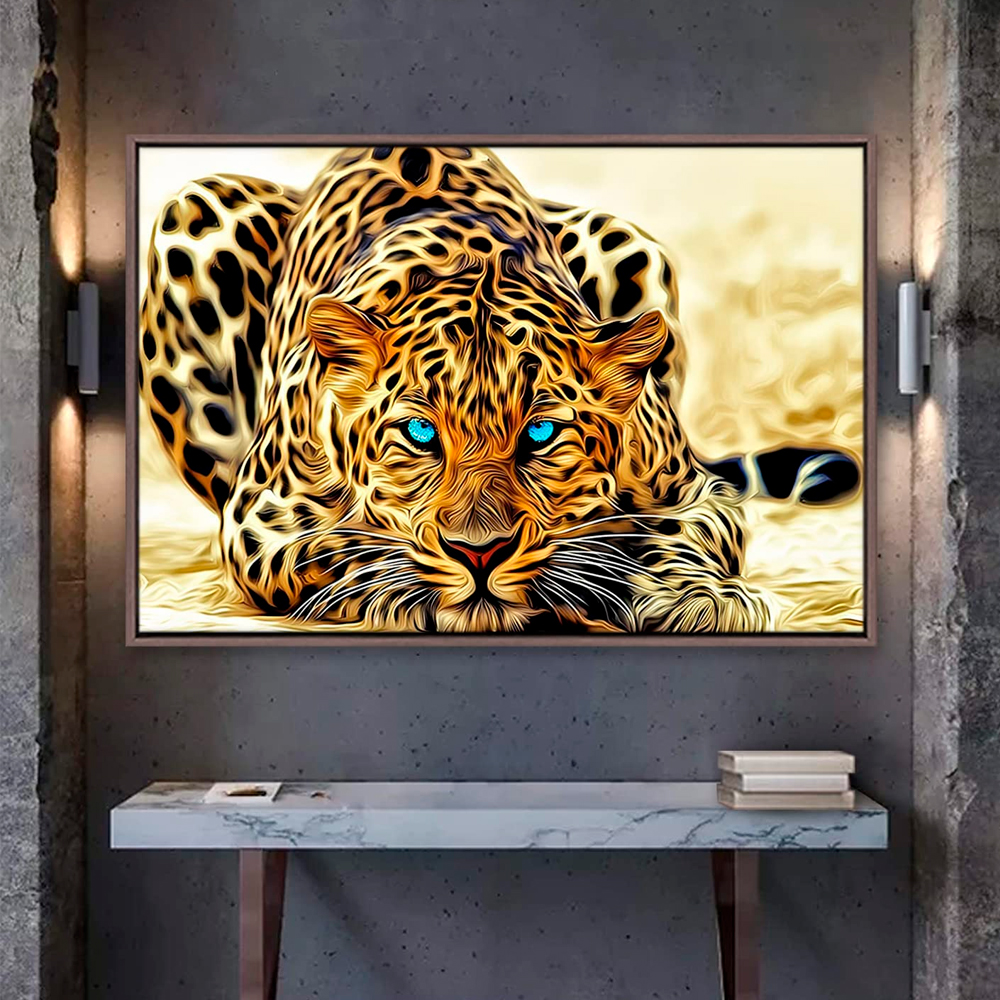 Foto 7 pulgar | Cuadro Decorativo Iliosinnova 90 X 125 CM Jaguar en Lienzo Póster para Pared