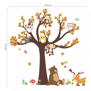 Foto 4 | Sticker Vinil Decorativo Para Pared Con Diseño Árbol y Animales