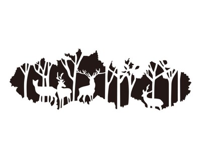 Foto 1 | Vinilo Decorativo Con Acabado De Espejo Con Diseño De Ciervos En Bosque