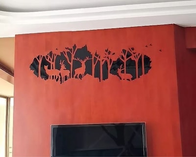 Foto 4 | Vinilo Decorativo Con Acabado De Espejo Con Diseño De Ciervos En Bosque