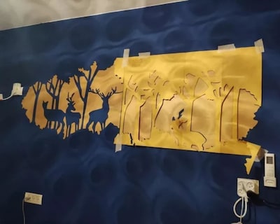 Foto 6 | Vinilo Decorativo Con Acabado De Espejo Con Diseño De Ciervos En Bosque