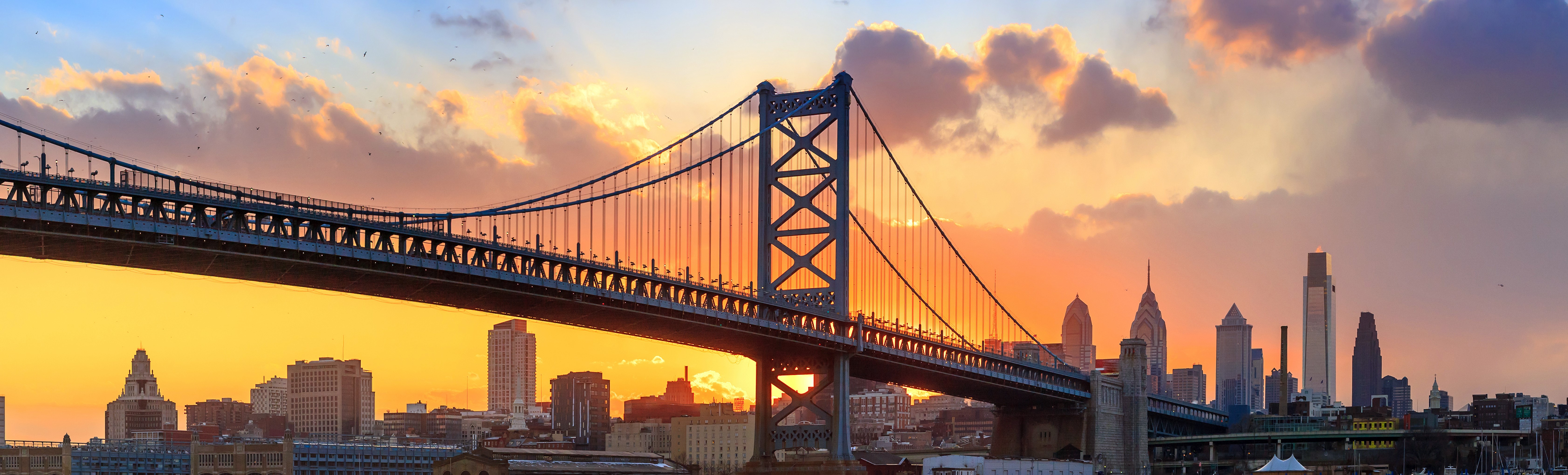 Cuadro Entelado Puente Ben Franklin y Penn's