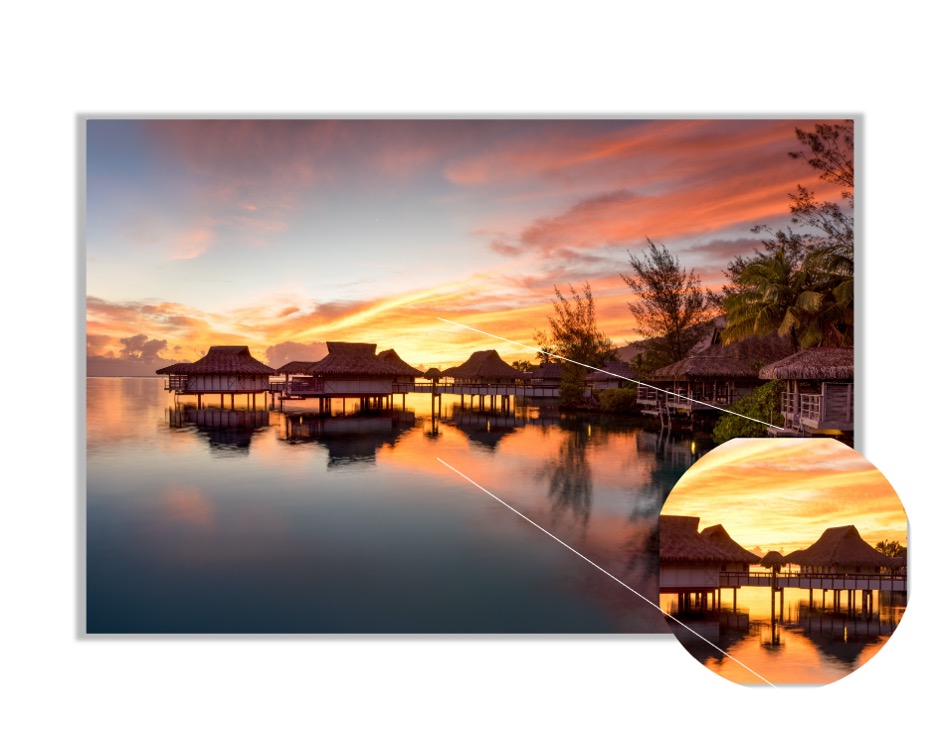 Foto 3 | Cuadro Decorativo Entelado 100x150cm Atardecer en Bora Bora, Paraíso Tropical