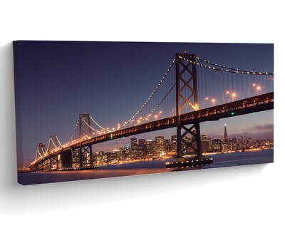Foto 1 | Cuadro Entelado Puente De San Francisco De Noche Cuadro Cuadro