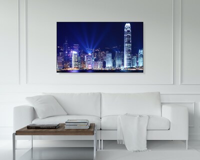 Foto 2 | Cuadro Entelado Horizonte de Hong Kong en la Noche 70x120