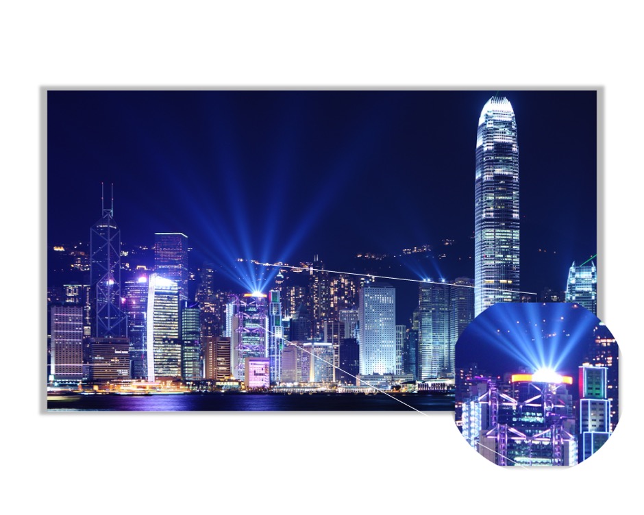Foto 4 pulgar | Cuadro Entelado Horizonte de Hong Kong en la Noche 70x120