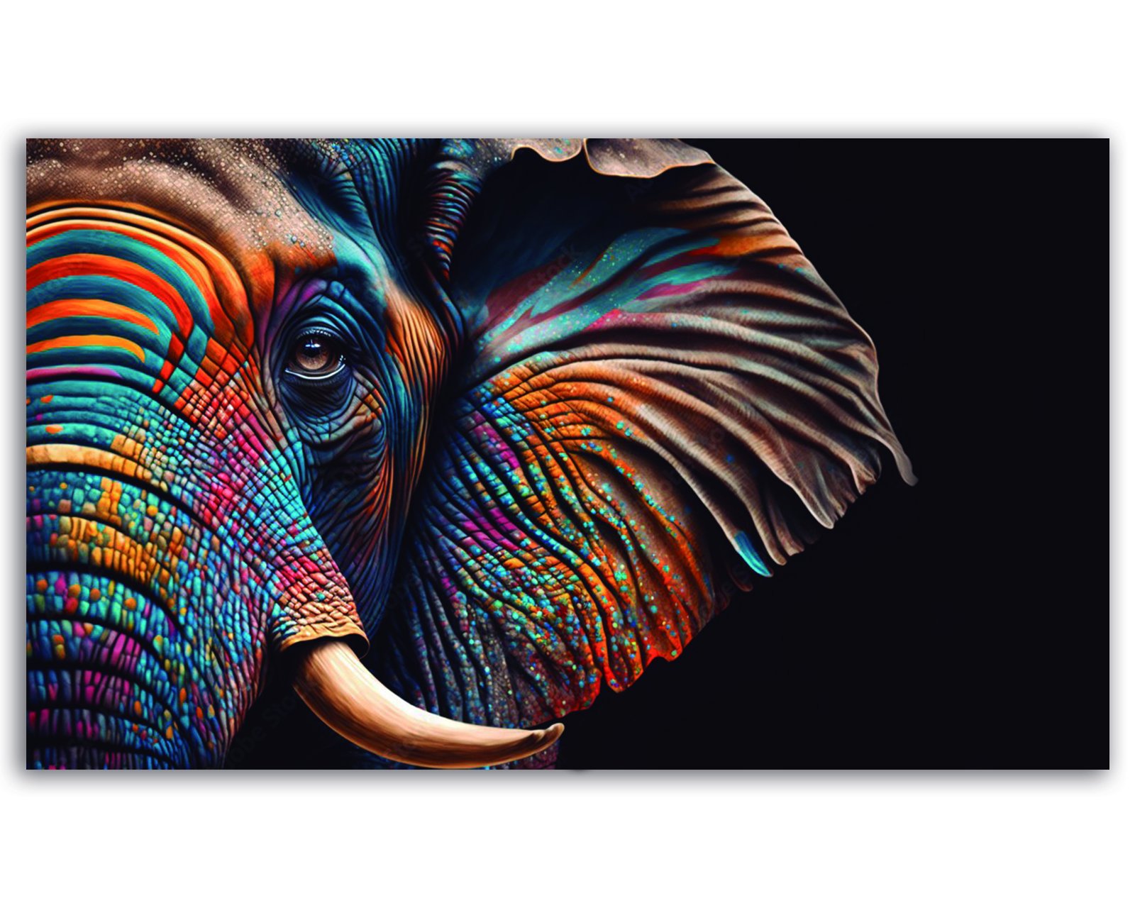 Cuadro entelado Cuadros Cuadros Elefante Colores 70 x 120 cm