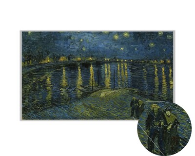 Foto 3 | Cuadro Decorativo Entelado 70X120cm Noche Estrellada sobre el Ródano, Obra Maestra de Van Gogh