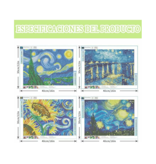 Foto 3 | Diamond Painting Decoración del Hogar Cielo Estrellado 4 Pk