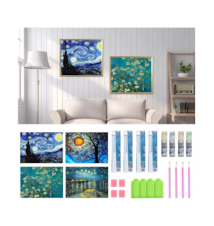 Foto 3 | Cuadro Decorativo Pintura Diamante 5d 4 Set Multicolor