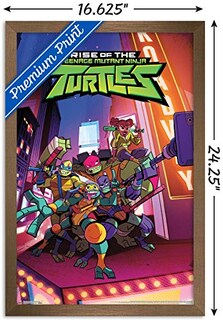 Foto 3 | Póster Enmarcado Trends International Nickelodeon Rise Of The T - Decoración de Pared Moderna y Ligera