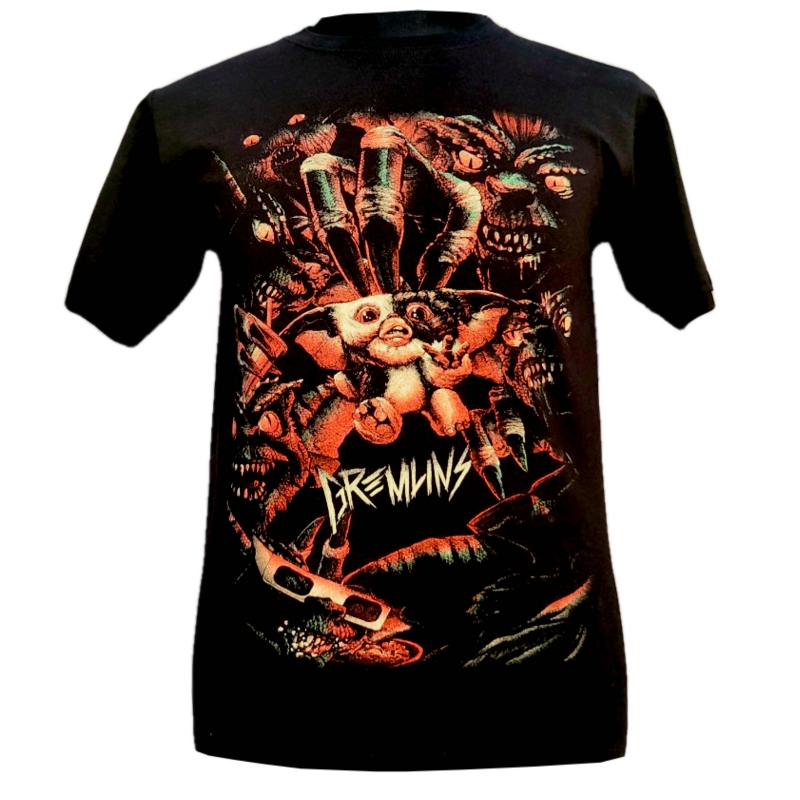 Camiseta Gremlins Double Stamp Print 100% Algodón Para Hombre - Venta Internacional.