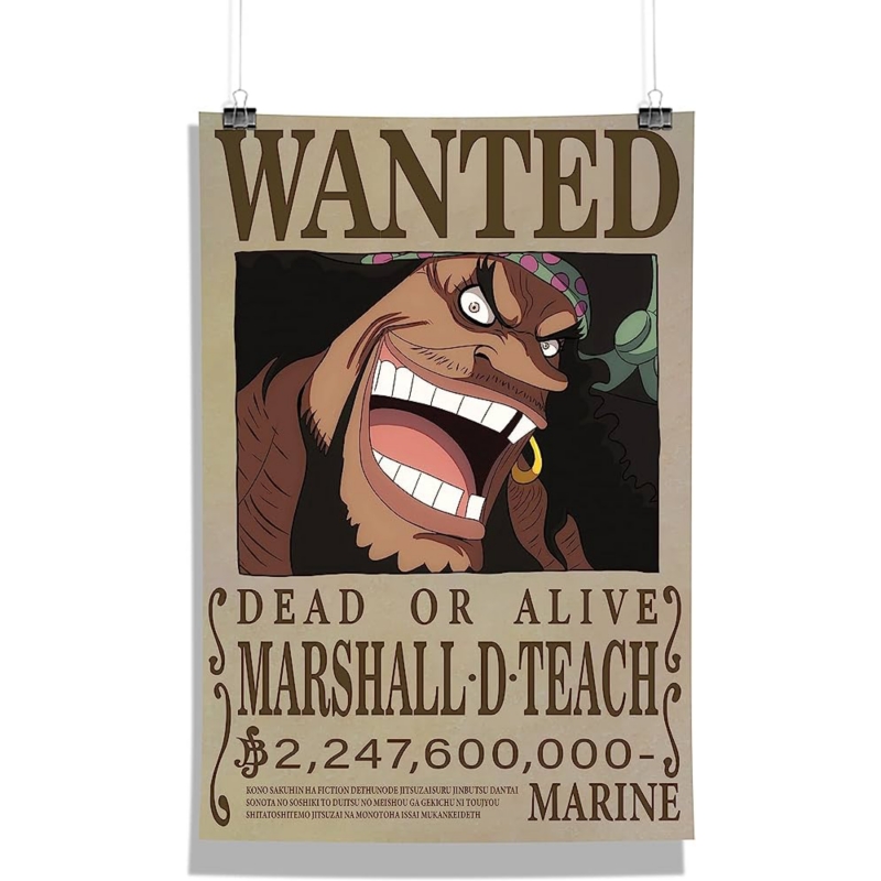 Foto 2 pulgar | Póster One Piece Reward Wanted Marshall D Teach, 28 X 42 Cm - Venta Internacional.