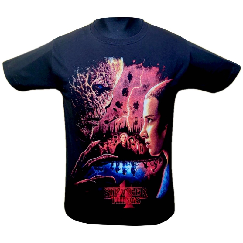 Foto 2 pulgar | Camiseta Stranger Things Con Estampado Doble Polar - Venta Internacional.