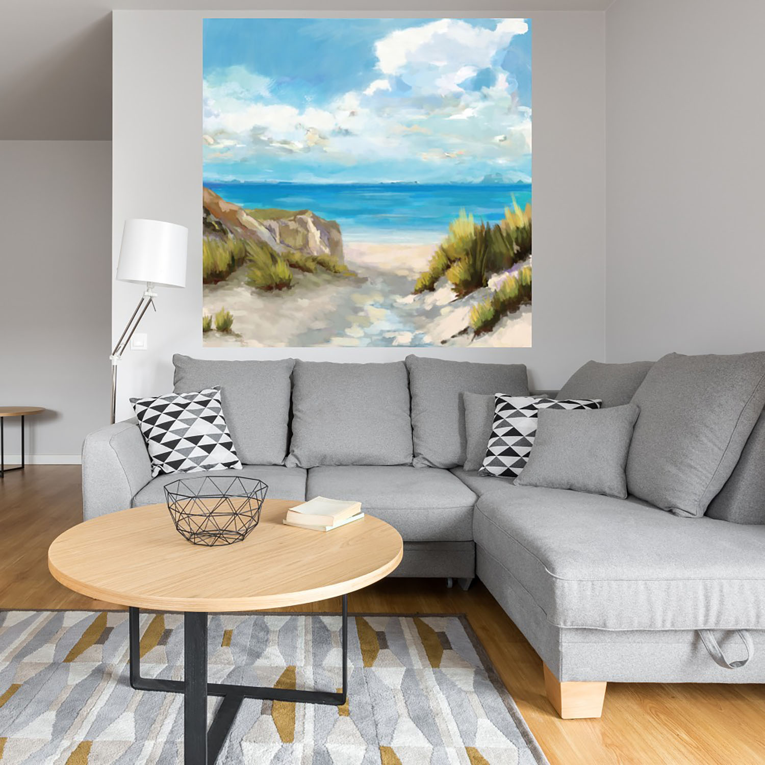 Foto 5 pulgar | Cuadro Decorativo Fine Art TJ 'Arena y Mar' de Carson Lyons 82 x 82 cm