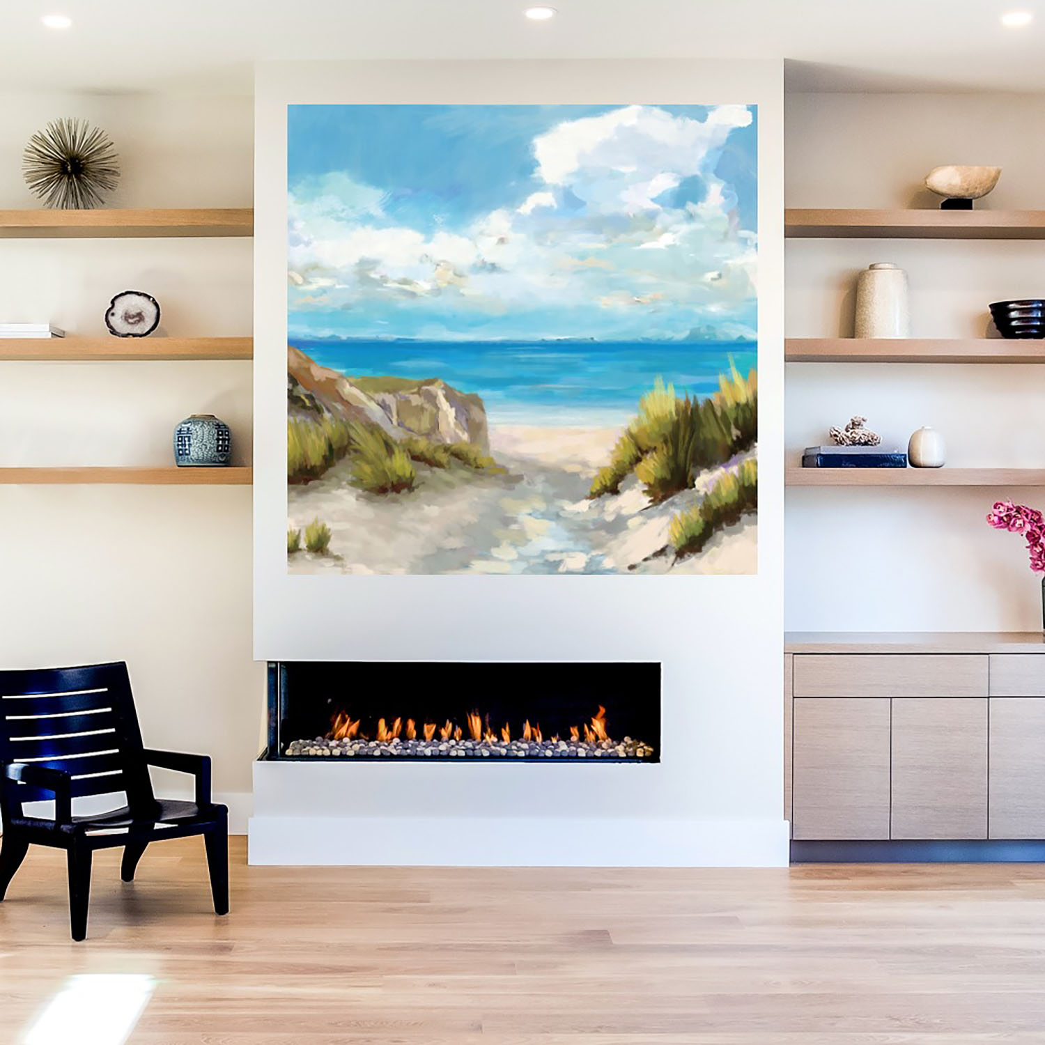 Foto 6 pulgar | Cuadro Decorativo Fine Art TJ 'Arena y Mar' de Carson Lyons 82 x 82 cm