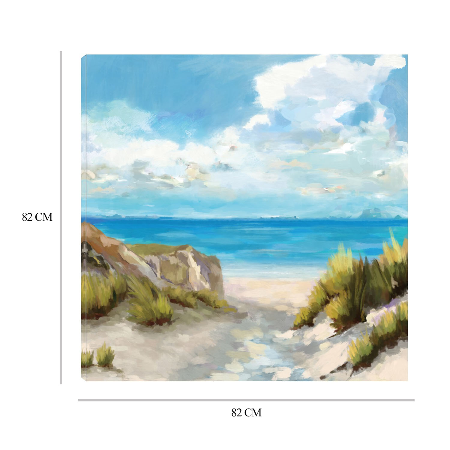 Foto 9 pulgar | Cuadro Decorativo Fine Art TJ 'Arena y Mar' de Carson Lyons 82 x 82 cm