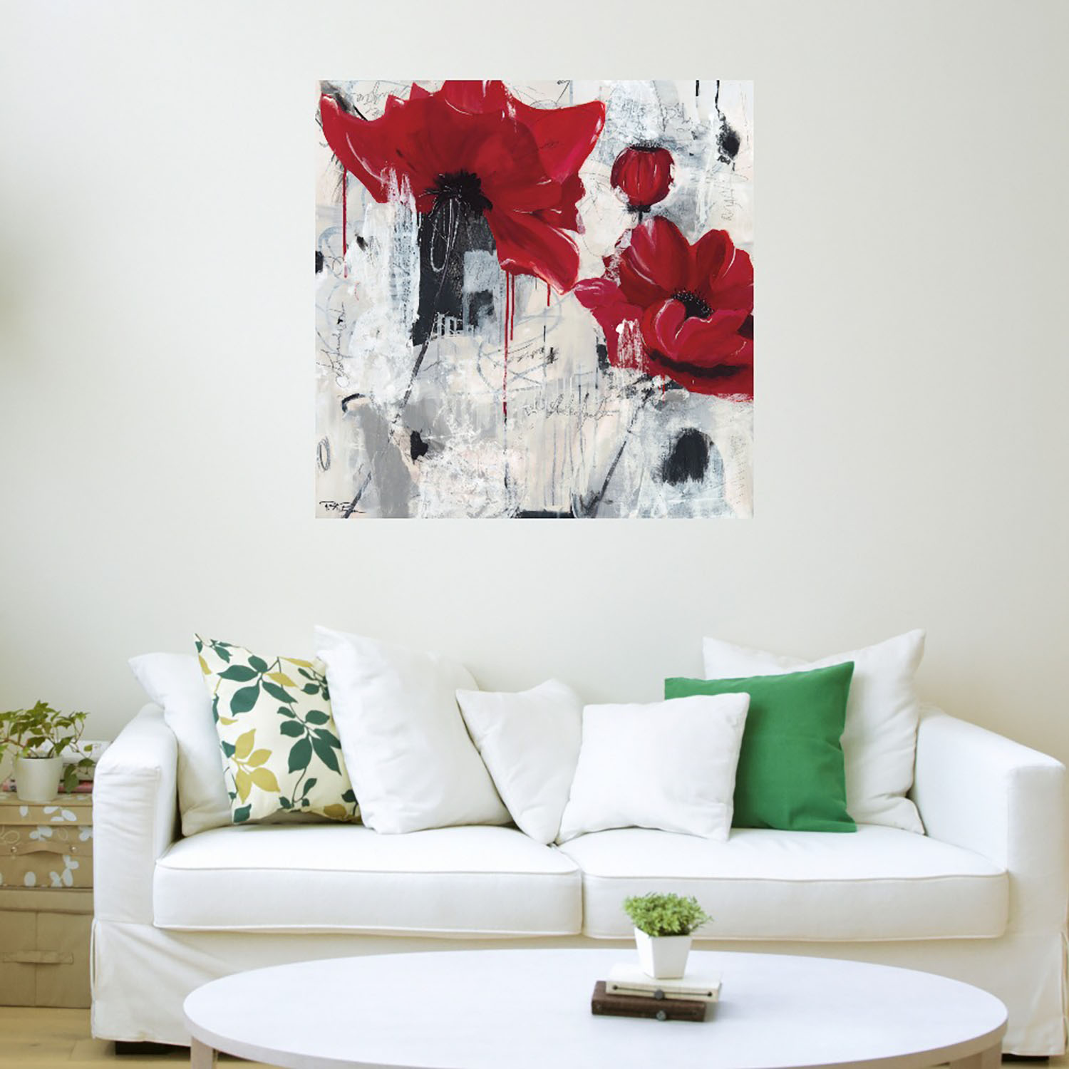 Foto 4 pulgar | Cuadro Decorativo Fine Art TJ 'Amor Amapola' de Pamela K. Beer 82 x 82 cm