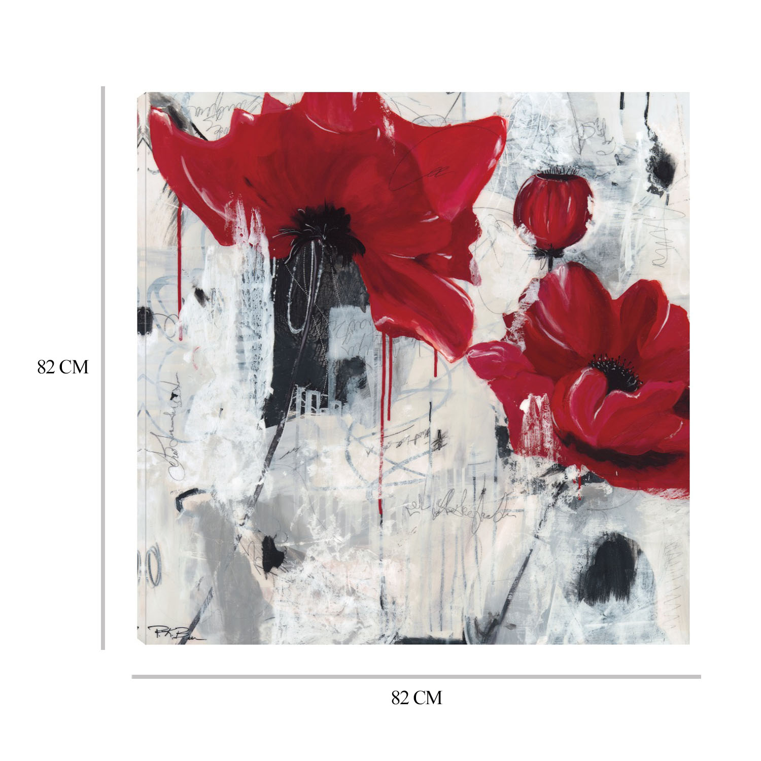 Foto 8 | Cuadro Decorativo Fine Art TJ 'Amor Amapola' de Pamela K. Beer 82 x 82 cm