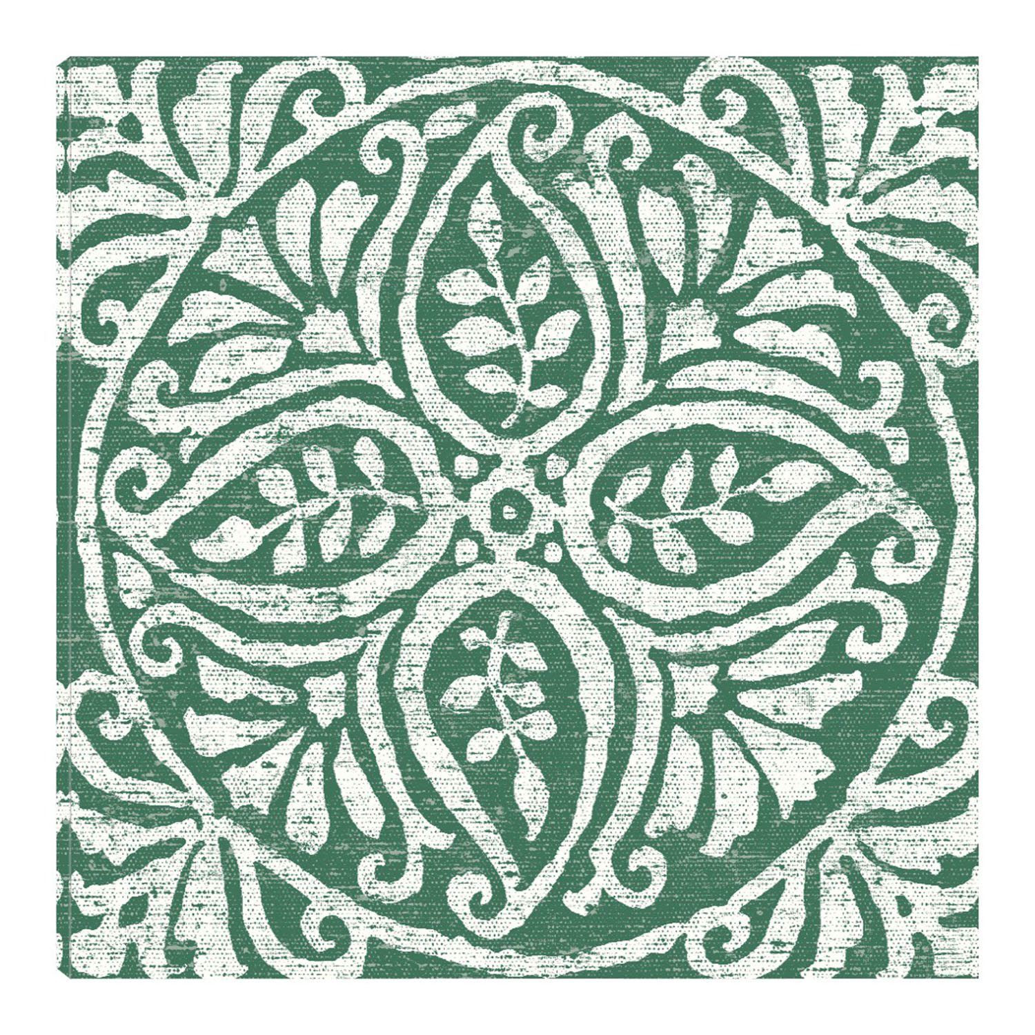 Cuadro Decorativo - Azulejo Verde Oscuro Amadora Iv - Wild Apple Portfolio  - Arte Moderno - Impresión En Lienzo