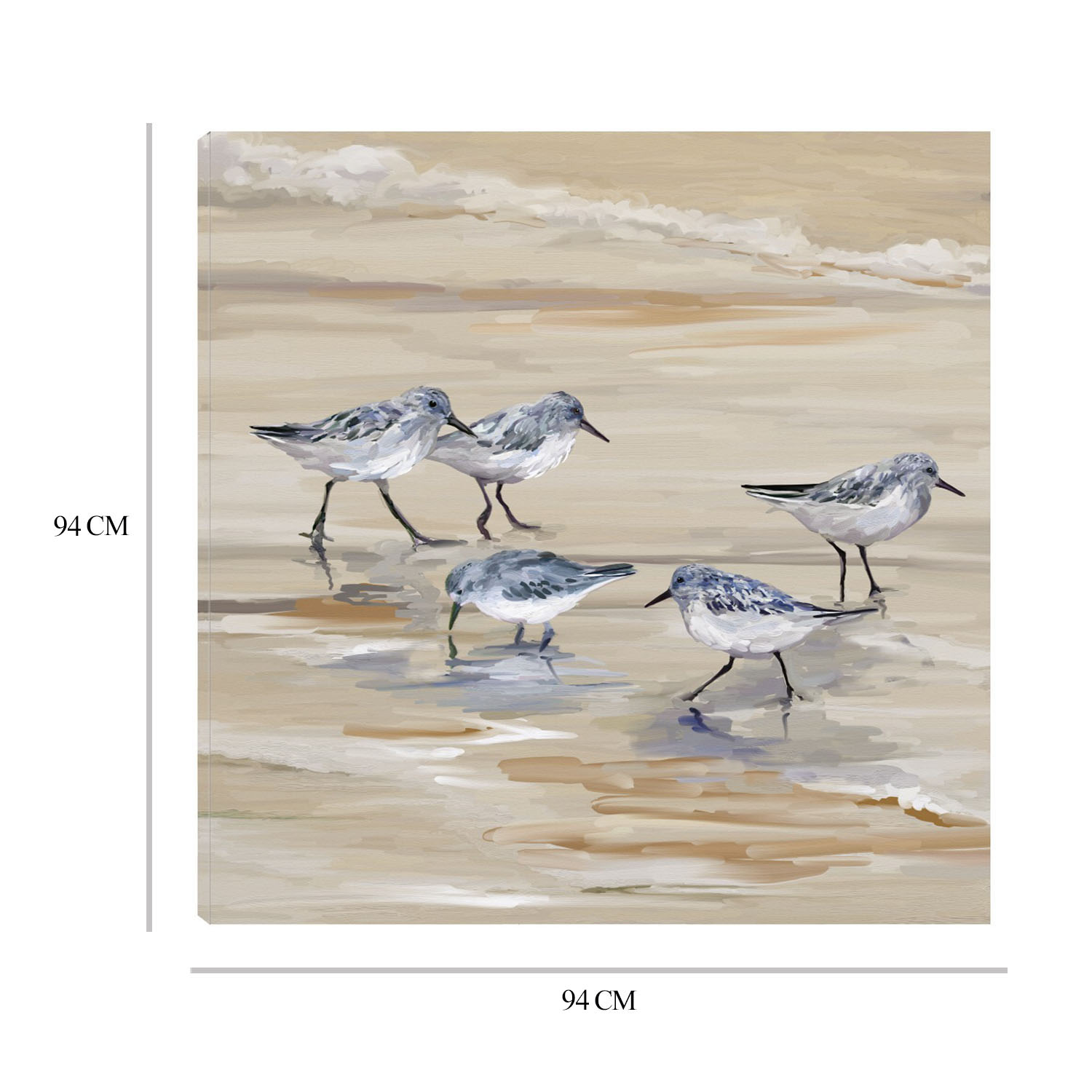 Foto 9 pulgar | Cuadro Decorativo - Andarríos En Playa Ii Ámbar - Fine Art Tj 94 X 94 cm