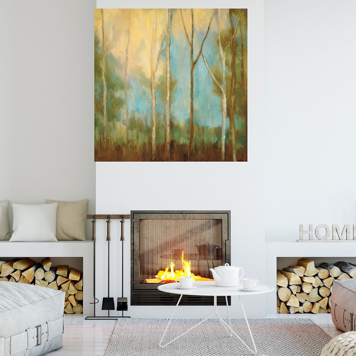Foto 4 | Cuadro Decorativo Fine Art TJ 'Árboles Desnudos II' de Kristy Mitchell 94 x 94 cm