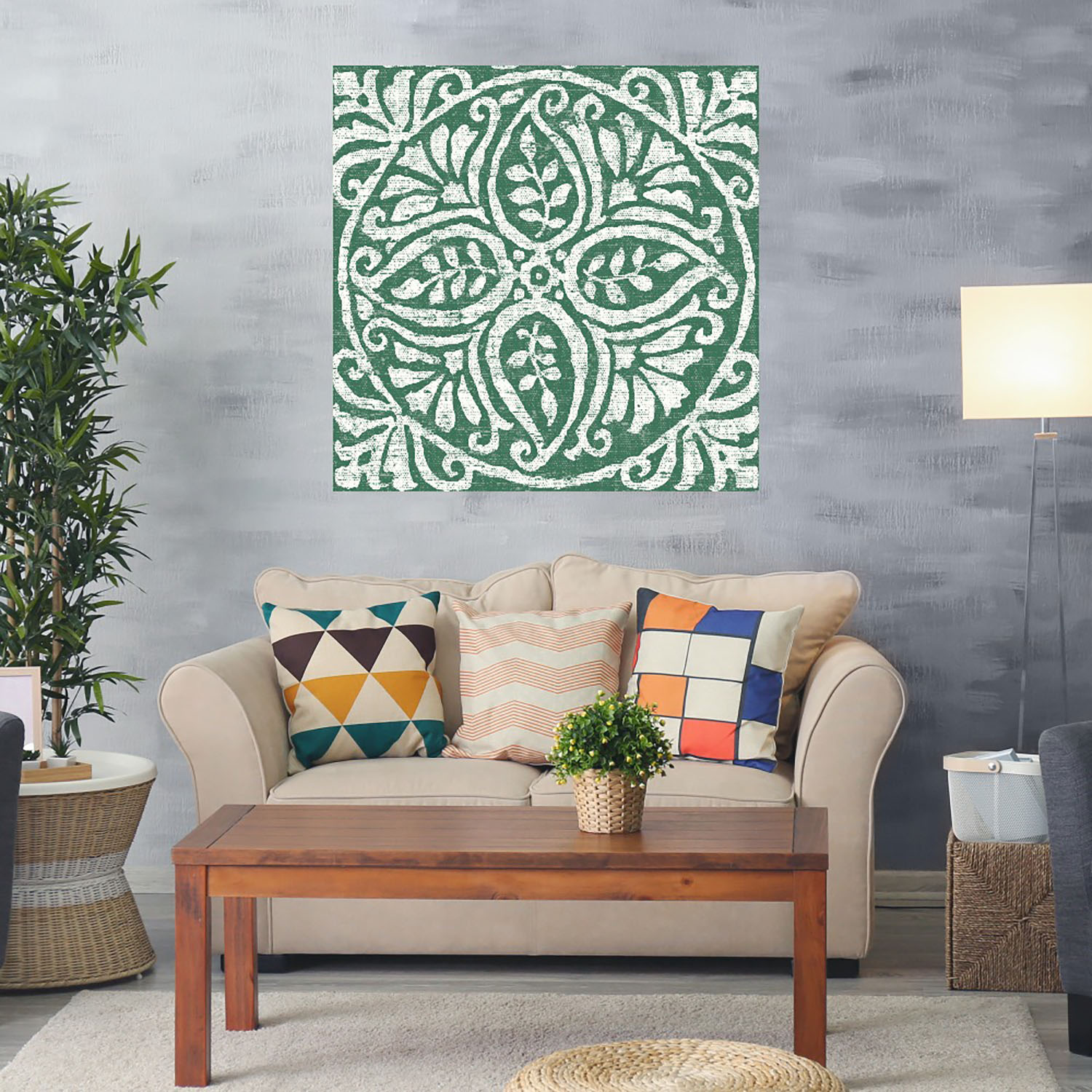 Foto 2 | Cuadro Decorativo Fine Art Tj Azulejo Verde Oscuro Amadora Iv